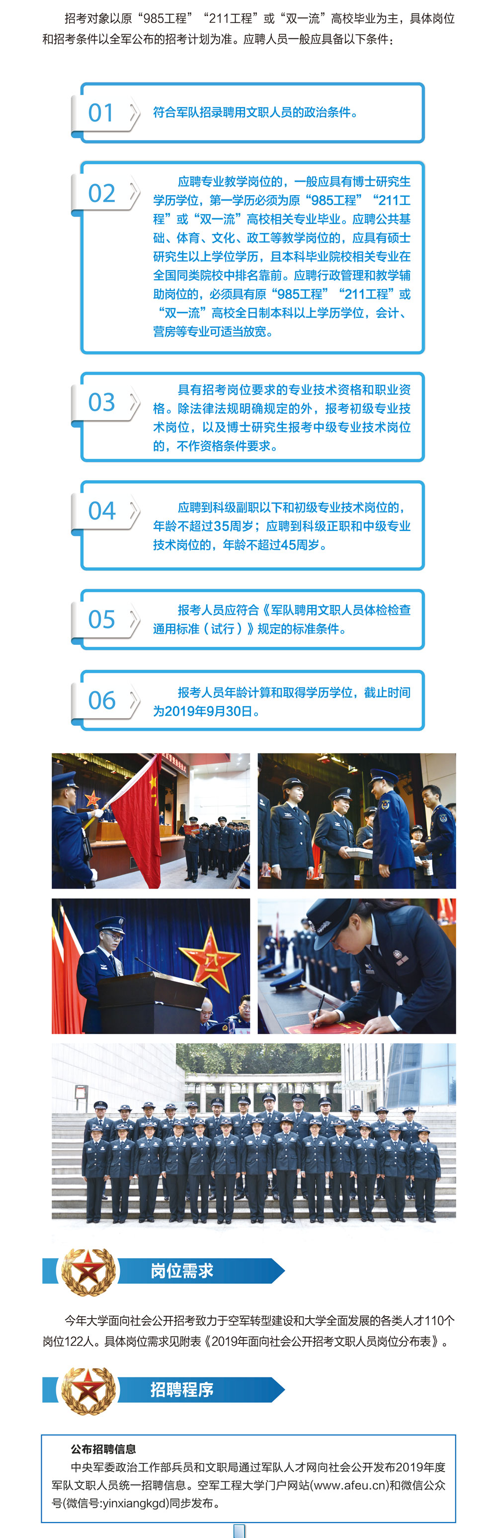 2019年空軍工程大學文職人員招聘簡章|122人(圖2)