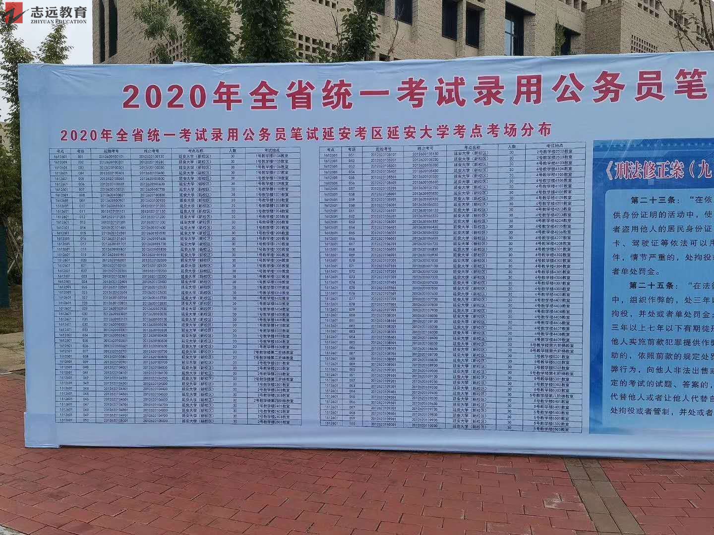 2020陜西公務(wù)員考試延安考點(diǎn)(延安大學(xué))(圖1)